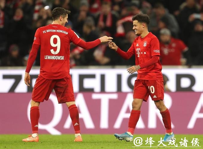 德甲-库蒂尼奥三射两传莱万破门 拜仁6-1不莱梅